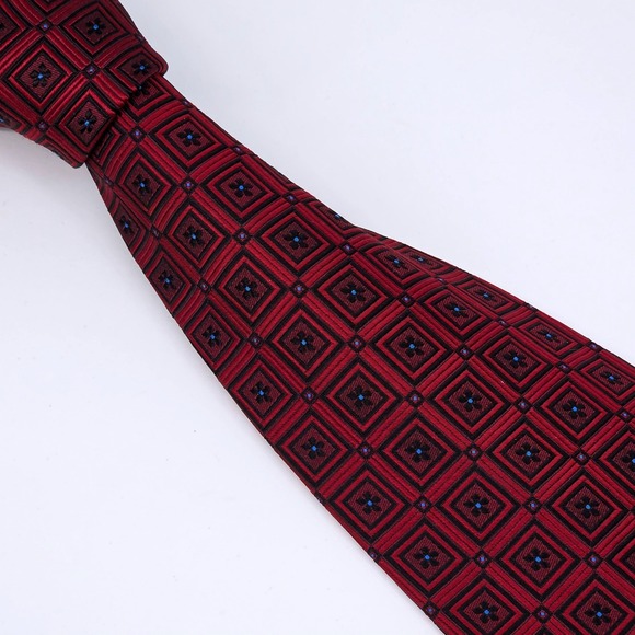 Robert Talbott Other - Robert Talbott Best of Class Tie Mens 4" Wide Burgundy Geometric Medallion Silk
